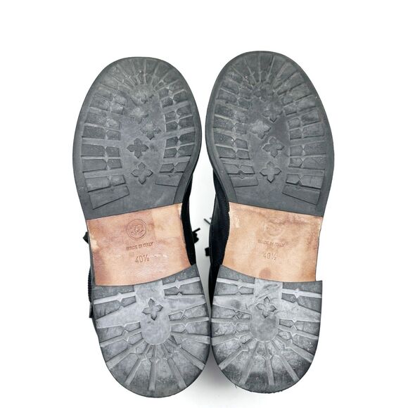 CHANEL Black Leather Tweed Combat Boots – Lace-Up – EU 40.5 - Picture 9 of 15